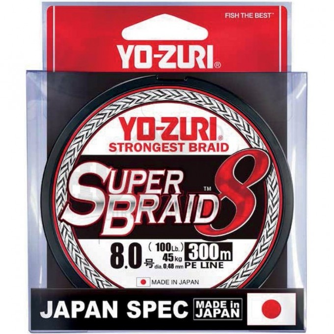 Плетеный шнур YO-ZURI PE SUPERBRAID 8 300m #1.2 5COLOR 12.0Kg (0.19mm) R1286 Плетеный шнур YO-ZURI PE SUPERBRAID 8 300m #1.2 5COLOR 12.0Kg (0.19mm) R1286