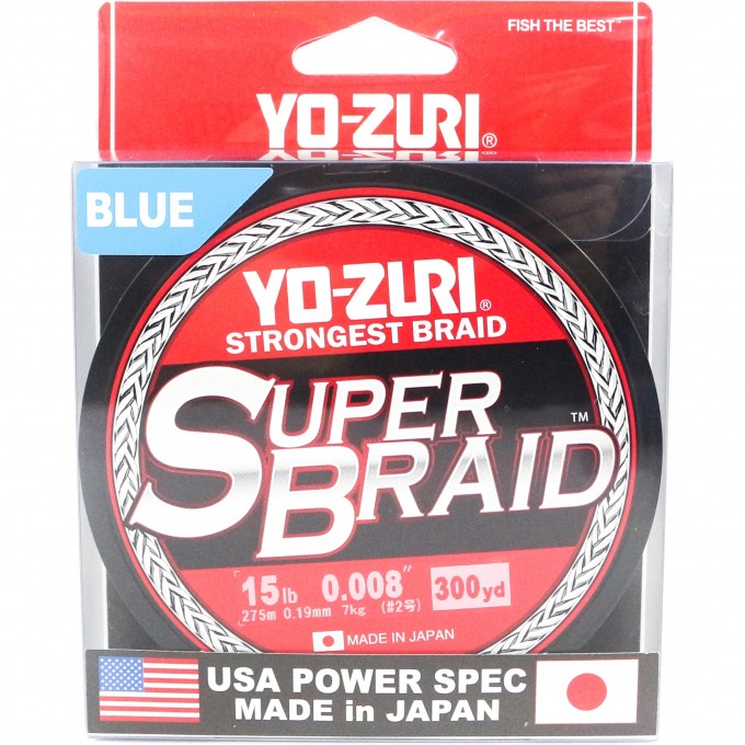 Шнур YO-ZURI PE SUPERBRAID BLUE 300yds 15lbs 0,19мм R1265-B Шнур YO-ZURI PE SUPERBRAID BLUE 300yds 15lbs 0,19мм R1265-B